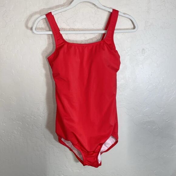 Lands end red full coverage one piece swimsuit - Picture 8 of 8